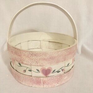 Painted Basket with Hearts